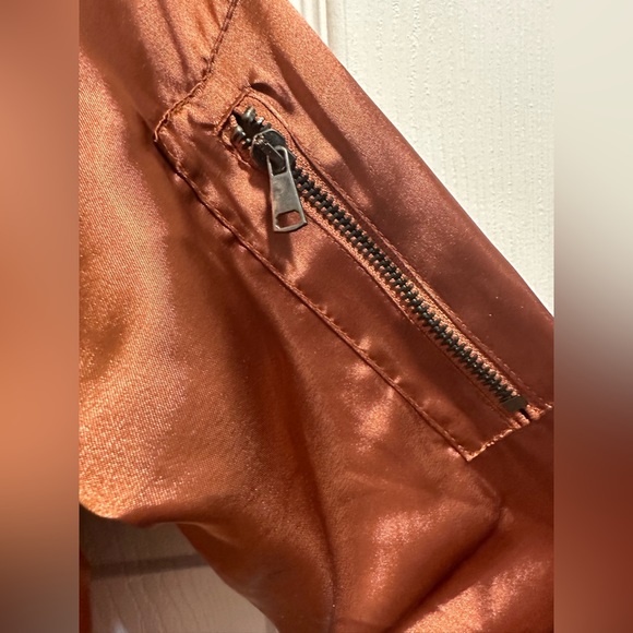 Misguided Grace Bronze Satin Bomber Jacket - Picture 8 of 11